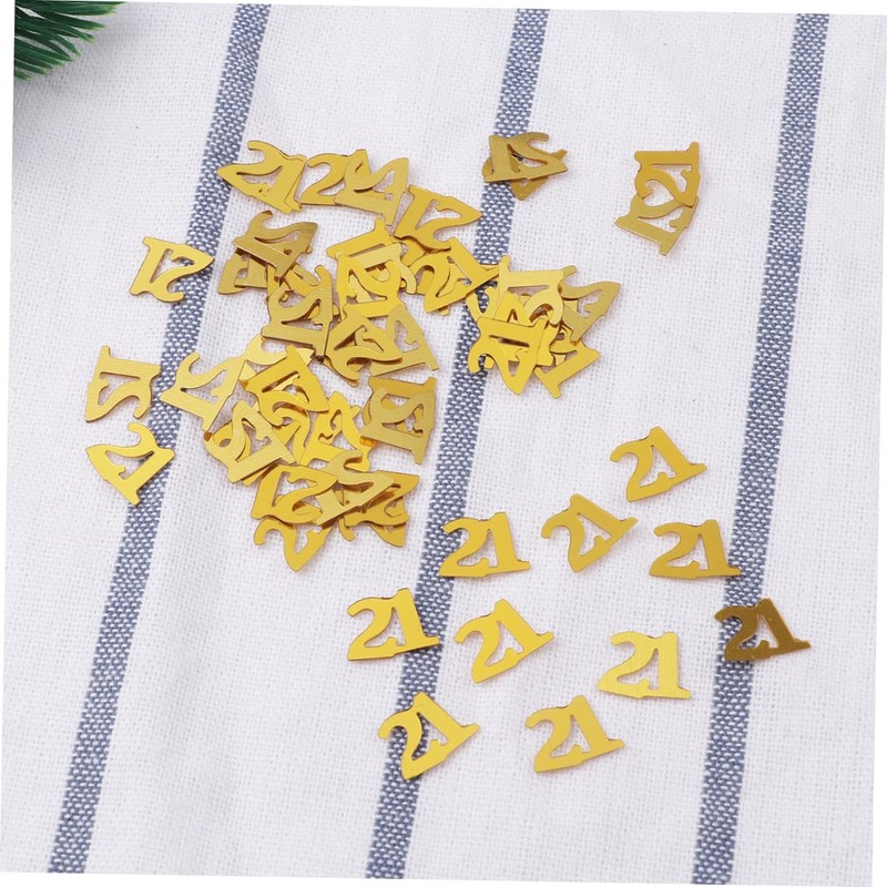 LABRIMP 1200pcs Gold Confetti Table Cloth Birthday Party Supplies Number