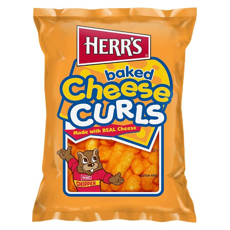 Herr's Baked Cheese Curls, 3 Ounce (Pack of 20 Bags)