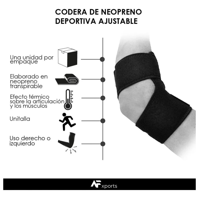 Codera De Neopreno Deportiva Ajustable Y De Compresión