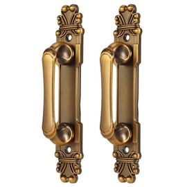 Yosoo Health Gear Cabinet Door Handle, Wardrobe Handle, Metal Door Pulls Handle, 2Pcs/Set European Style Antique Zinc Alloy Door Pull Handle Cabinet Hardware Accessory
