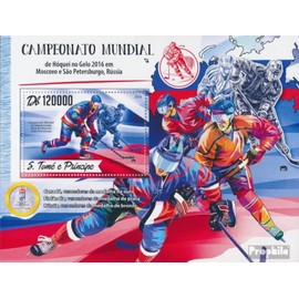 Sao TomE E PrincipE miniature sheet 1249 (complete. issue) unmounted mint/never hinged ** MNH 2016 Hockey-WM (Stamps for collectors) Winter sports (skiing/ice hockey/bobsleigh ...)
