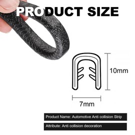 ASIRYVA 4M Car Door Edge Protectors, Black Rubber Trim with Metal Clips, No Glue, U Shape Design for Most Vehicles