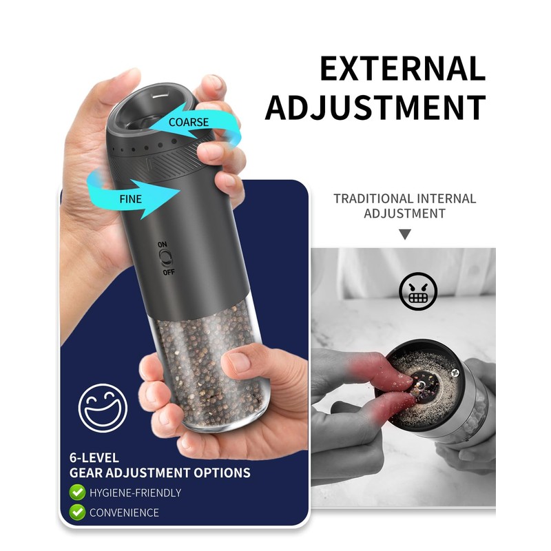 CIRCLE JOY Gravity Sensor Salt and Pepper Grinder Set with