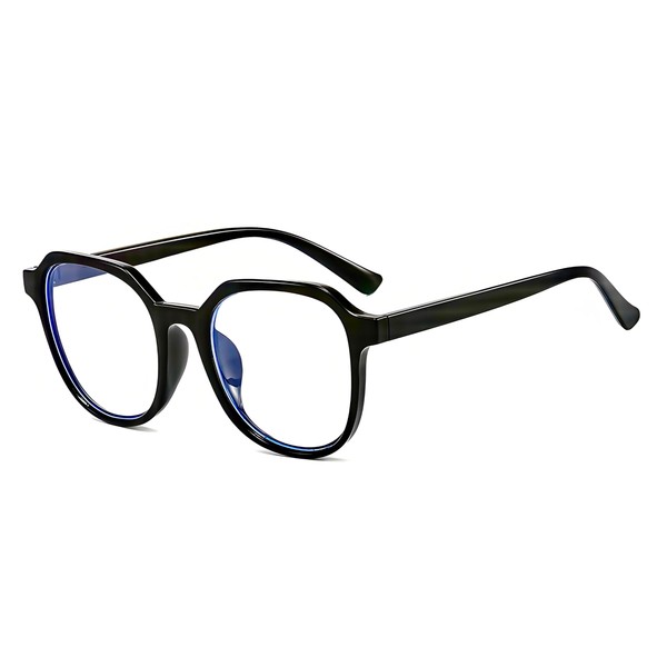 QUNZHUOYA Black framed men's and women's rectangular Myopia glasses (black,