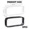 QKEINV 2PCS Clear Pencil Case White and Black, Clear Exam