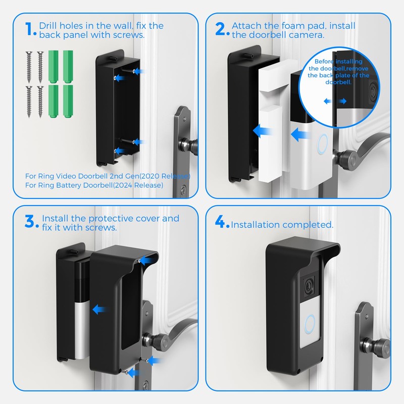 SZBAMI Anti-Theft Ring Video Doorbell Mount, Doorbell Bracket