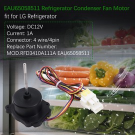 MINETPS EAU65058511 Refrigerator Condenser Fan Motor Assembly Fit for LG Freezer Refrigerator DC 12V 1A 4-pin Fridge Cooling Fan Motor MOD.RFD3410A111A
