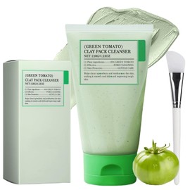 Pore-Clearing Green Tomato Clay Mask with Extract. Deep Cleanses, Dries Skin, & Unclogs Pores for Smooth, Clear Skin. 120ml