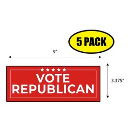 Tampa Printing 5 PACK 3.37"x9" VOTE REPUBLICAN Sticker Decal Humor Funny Gift ELECTION BS0356