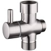 3-Way Solid Brass Brushed Nickel Shower Arm Diverter Valve G1/2