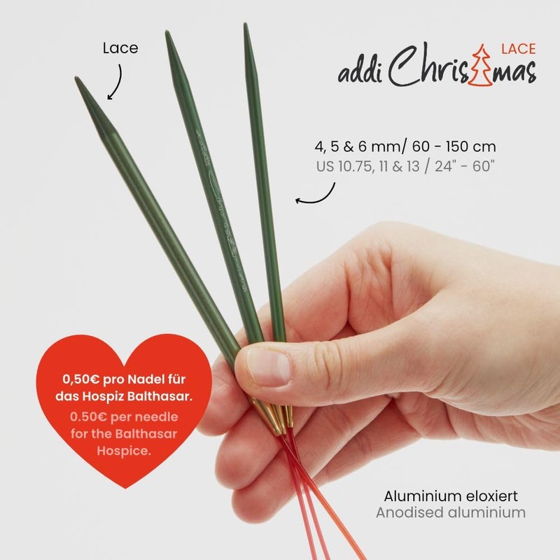addiChristmas Lace Circular Knitting Needle 100cm (40in) - 4mm (US