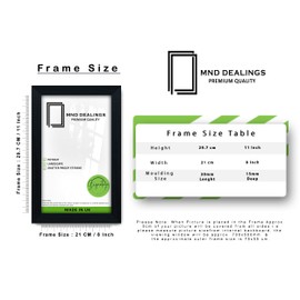 MND Dealings Modern Small Poster/ A4 Picture Frame (29.7x 21cm)-Solid MDF Wood- Certificate Jigsaw Puzzle Frame -Perfect for Gifting & Home Wall Decor Portrait Landscape Display -(Black)