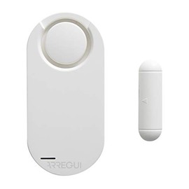 ARREGUI AL011 Alarm System for Home, Apartment, Office, Cupboard, Garage or Motorhome, Window Alarm, Door Alarm with Sensor, Alarm System with Remote Control, Window or Door Alarm with Siren, White