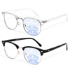 OPTOFENDY Progressive Multifocal Reading Glasses for Women Men Square Blue