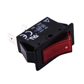 HQRP ON Off Red Rocker Switch 2-Prong 16A 125V Compatible with KEDU HY35B, Craftsman Saw, Air Compressor, Grizzly T10875 Grinder, Craftsman CX904 Grinder