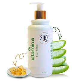 SNG COSMETICS Aloe Vera & Vitamin E Body Lotion 300 ml - Deep Moisturization Waterlily, Argan oil and Almond oil Extracts Suitable All Skin Types