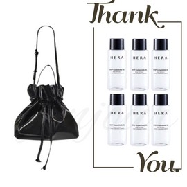 Hera Leather Bokjori Bag + Hera Deep Cleansing Oil 300ml (6 pieces of 50ml) Set / 헤라 레더 복조리 백+헤라 딥 클렌징 오일 300ml (50ml 6개) 구성 세트