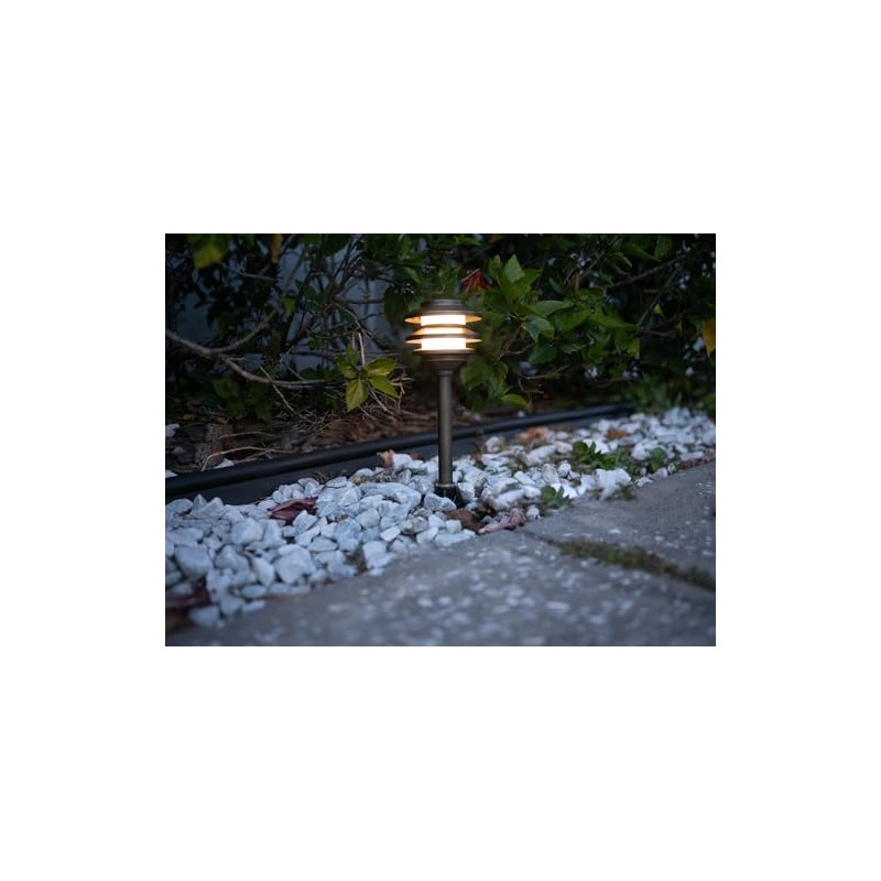 Lumen Logic 12V Cast Brass Pagoda Path Light (Bronze) with