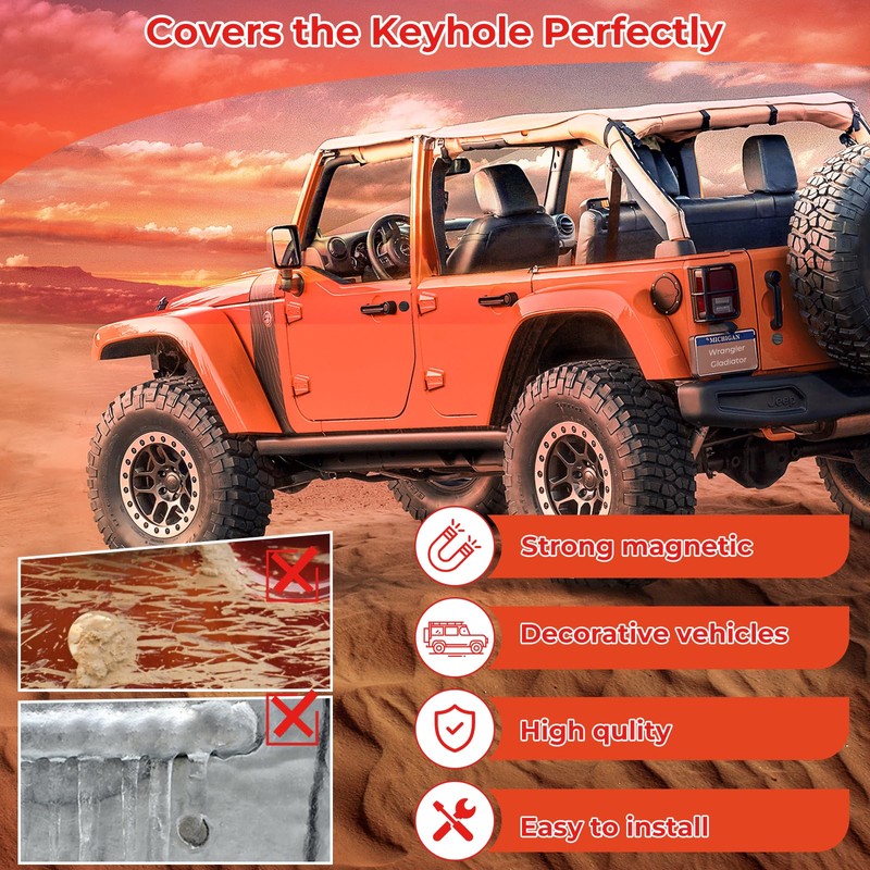 CALBEAU Keyhole Covers for 2018-2024 Jeep Wrangler JL and Gladiator
