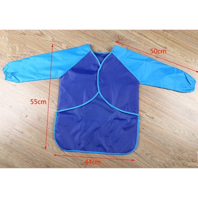 HONBAY Kids Waterproof Long-Sleeved Smock Apron Bib for Eating Painting