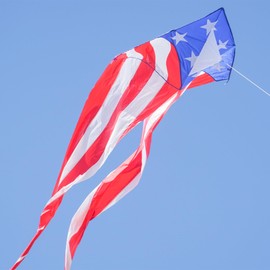 In the Breeze Patriotic Delta Kite with 19-1/2-Feet Flowing Tails