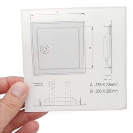 Premium Inspection Flap 20 x 20 cm with Square Lock - Sheet Steel White 4 Edge Lock | Inspection Door 200 x 200 mm | Maintenance Flap | Service Flap | Bath Inspection Door