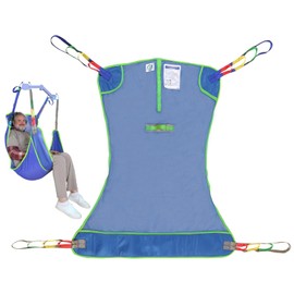 Universal Full Body Hoist Sling for Patient Lift – Mesh Transfer Sling for Shower, Large Bariatric Hoist Sling for Elderly & Disabled, 500lbs Weight Capacity(L-Blue)