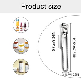 Can Lid Opener, Manual Lid Opener, Stainless Steel Jar Opener, Multi-Function Lid Opener for Screw Jars