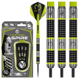 WINMAU Michael Van Gerwen MvG Aspire 22g Professional Tungsten Steel Tip Darts Set with Flights and Shafts