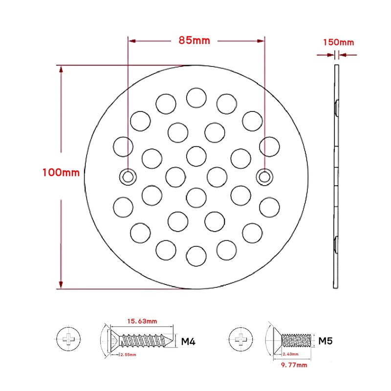 Evangeline 4 Inch Shower Drain Cover Replacement Bathroom Grate Drain