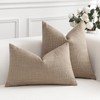 Artscope Light Coffee Cushion Covers Set of 2 Linen Decorative