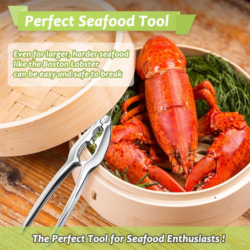 9 PCS Lobster Crackers and Picks Set, Stainless Steel Crab