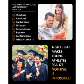 Easyski Soccer Cross Sports Pendant Bible Verse Luke 1:37 Athletes Stainless Steel Necklace 22" Chain,Birthday Mother's Day Gift for Men Women who like Baseball Sports.