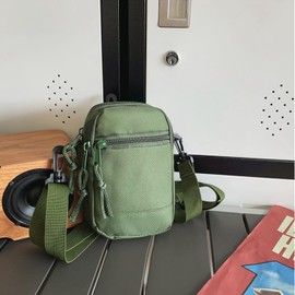 Bolsillo para Celular，Bolso Cruzado para Mujer，Ajustable Bolso Bandolera de 3 Capas para Teléfonos Móviles 7.2'', Bolso para Movil Bandolera(Verde)