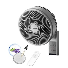 PELONIS 14 inch Wall Mount Fan with Remote Control, Oscillating Fan with 26ft Powerful Airflow, 3 Speeds & 3 Modes, Auto 90° Horizontal & 68° Vertical Tilt, Indoor, 36dB, Ideal for Home, Garage, Gym