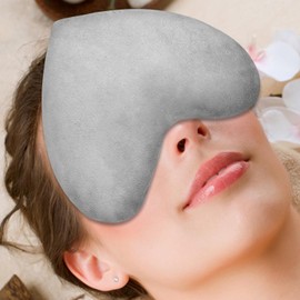 Conbella Heart Weighted Eye Mask, Heated Eye Masks for Dry Eyes, Warm Compress for Eyes, Multipurpose for Cramps, Joints, Neck, Moist Heat Compress for Soothing Muscle Pressure and Relaxation(Grey)