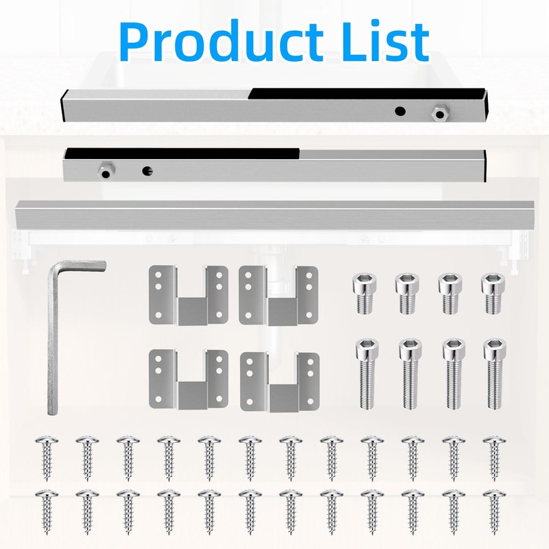 Qualward Undermount Sink Supports Brackets,Adjustable Undermount Sink Support, Stainless Steel