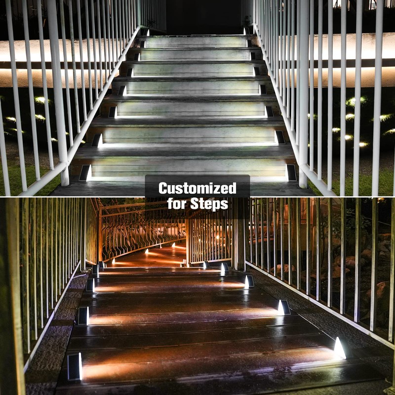 VOLISUN Solar Stair Lights 12 Pack, Solar Step Lights Waterproof