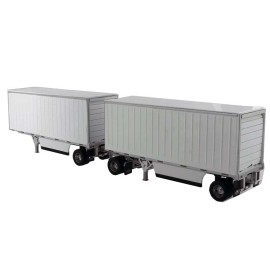 Diecast Masters 91036 Wabash National 28' Pup Trailers White 1/50 Scale Model