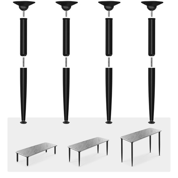 waaliji 3-in-1 Metal Folding Table Legs with Adjustable Floor Protectors