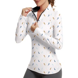 GGOV Golf Shirts for Woman UPF 50+ Sun Protection Quick Dry Lightweight Long Sleeve Polo Shirts for Woman Rash Guard