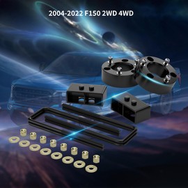 PROEZE 3" Front and 3" Rear Leveling Lift Kits for 2004-2020 F150 2WD 4WD, 3inch Front Strut Spacers and 3inch Rear Lift Blocks with Extended U Bolts