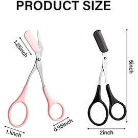 GRAYSPCE Eyebrow Trimmer Scissors, with Comb Professional Eyebrow Comb Scissors Stainless Steel Precision Eyebrow Scissors Eyebrow Trimming Tool Small Eyebrow Grooming Beauty Tool for Men and Women