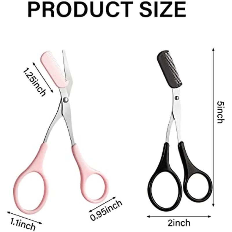 GRAYSPCE Eyebrow Trimmer Scissors, with Comb Professional Eyebrow Comb Scissors
