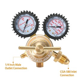 BETOOLL Nitrogen Regulator - Nitrogen Gauge with 78.7" Hose, 0-600 PSI Delivery Pressure Equipment Brass Inlet Outlet Connection Gauges