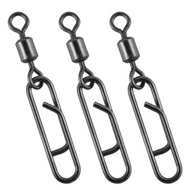 Dr.Fish 20 Pack Fishing Power Clips Swivels Barrel Snap Swivels Quick Change Fishing Snap Connector High Strength Speed Clips Swivels Fishing Tackles Freshwater Saltwater 1#