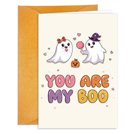 HEYINSHEN You're My Boo Funny Ghost Halloween Card for Wife Husband Cute Ghost Halloweens Card for Her Him Cute Anniversary Cards Romantic Cards for Boyfriend Girlfriend Sweet Halloween Gifts