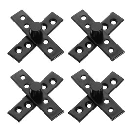 uxcell 4Pcs 360 Degree Rotating Pivot Hinges, 75 x 18mm Stainless Steel Centre Shaft Concealed Hidden Hinge for Home Kitchen Swinging Cabinet Doors, Black