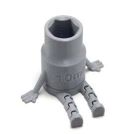ICYROSE 10mm Socket Buddy Flexible Figure Desk Accessory Novelty Flexible Legs Car Guy Gift DIY Dad Mechanic Father (Silver)