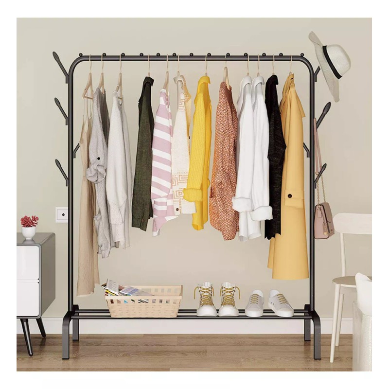 1Home Perchero Organizador Metálico Negro Para Ropa Y Accesorios